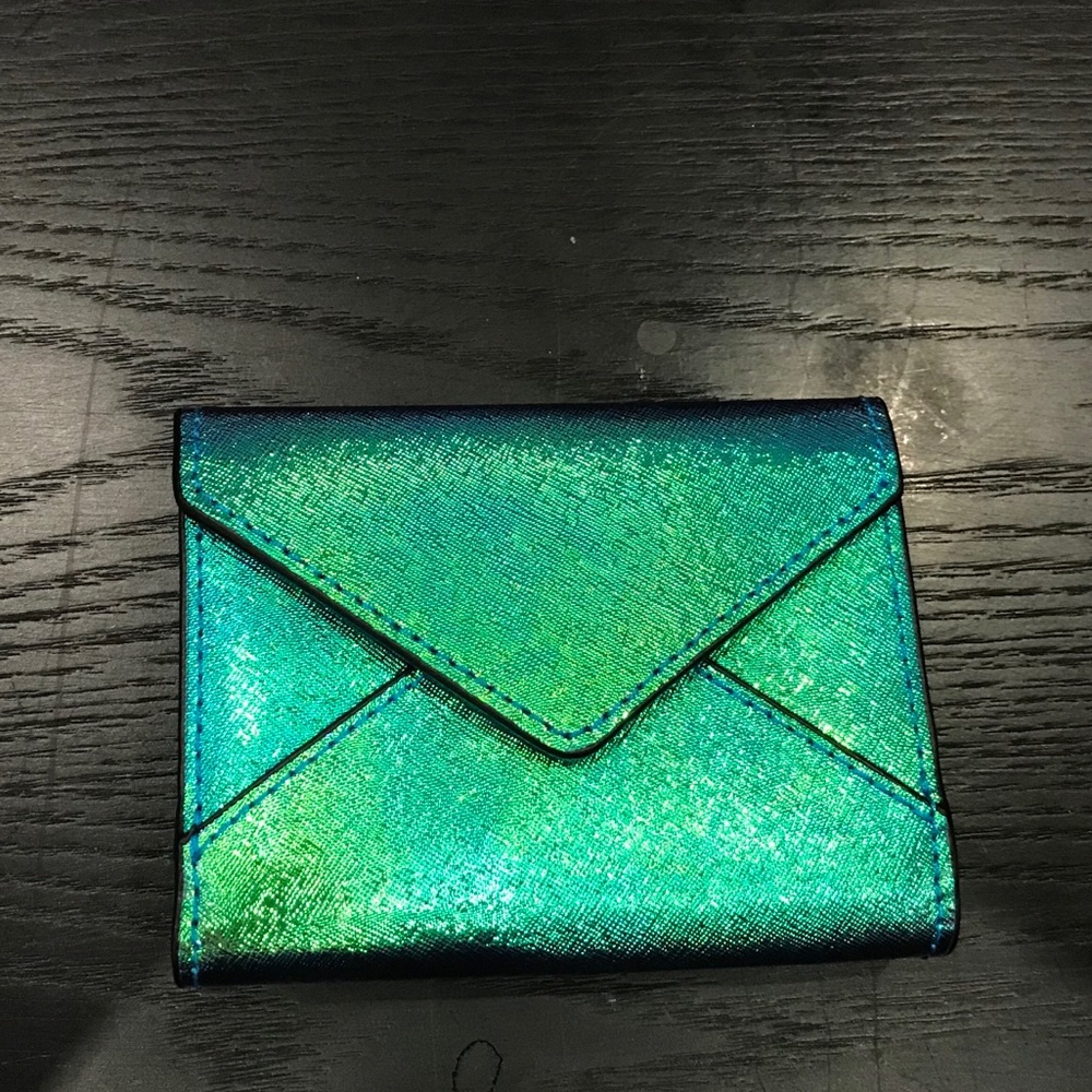 Rebecca Minkoff blue metallic change purse